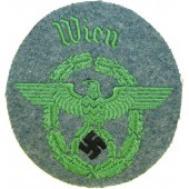 Aigle de manche de la police du 3e Reich pour Grüne Polizei/Schutzpolizei de la ville de Wien