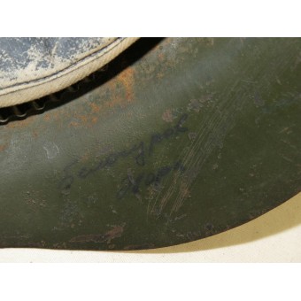 M 36, late war Khalhngolga steel helmet with history. Espenlaub militaria