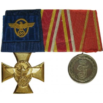 Medaljstången tillhörde en polisman, första och andra världskriget.. Espenlaub militaria