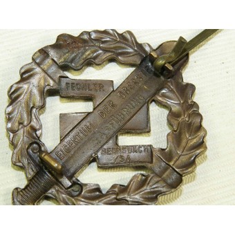 SA-Wehrabzeichen en bronce. Eigentum der obersten SA-Führung. Espenlaub militaria