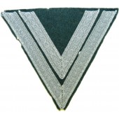 Wehrmacht Heer, neuwertiges Obergefreiter Rangabzeichen mit schöner grauer Aluminium Tresse