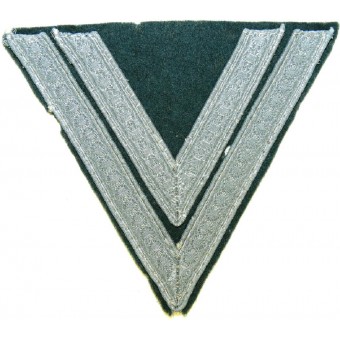 Wehrmacht Heer, neuwertiges Obergefreiter Rangabzeichen mit schöner grauer Aluminium Tresse. Espenlaub militaria