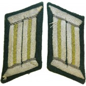 Wehrmacht Heer, lengüetas de cuello de oficial para Nachrichtentruppe/ Señales. túnica quitada
