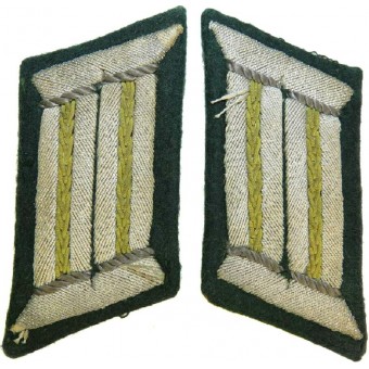 Wehrmacht Heer, pestañas cuello del oficial para Nachrichtentruppe / Señales. túnica eliminado. Espenlaub militaria