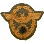 Aquila da braccio della polizia tedesca della seconda guerra mondiale per la gendarmeria su un pezzo di lana DAK