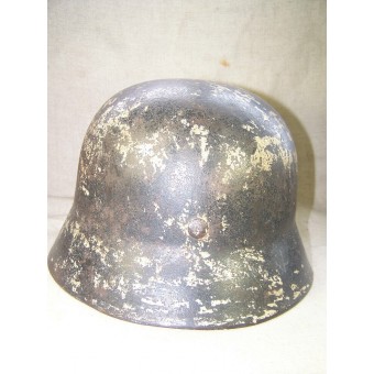 WW2 SE 64 M 40 Luftwaffe white camo steel helmet. Espenlaub militaria