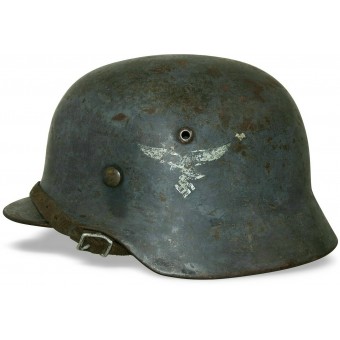 Luftwaffe M35 double decal steel helmet. Size ET64. Espenlaub militaria