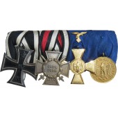 Barrette de 4 médailles pour longs services dans la Luftwaffe.