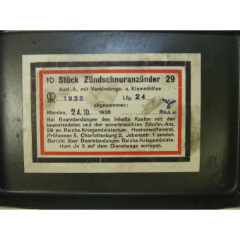 Caja de acero para los cebadores de ignición para M granada 24 stick. Espenlaub militaria