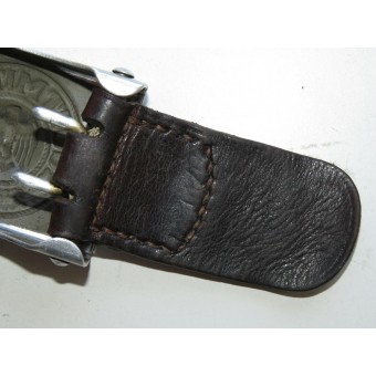 Wehrmacht alu buckle with leather tongue.. Espenlaub militaria