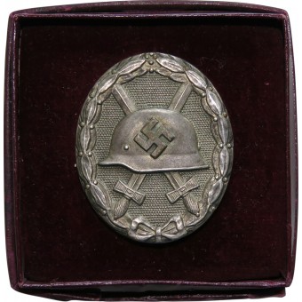 Silbernes Verwundetenabzeichen 1939 in der Verleihungsbox. Espenlaub militaria