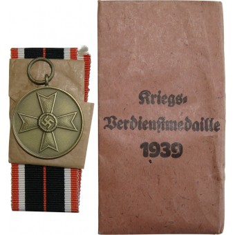 War Merit Medal- Kriegsverdienstmedaille 1939, in its bag of issue. Espenlaub militaria