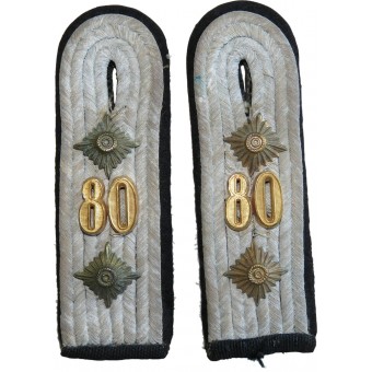 Slip-on shoulder boards for Wehrmacht Hauptman in 80th Pioneer battalion. Espenlaub militaria