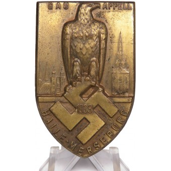 N.S.D.A.P-Gedenkabzeichen Gau Appell - Halle Merseburg - 1933 Veranstaltungsabzeichen. Espenlaub militaria