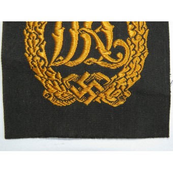 DRL Sports Badge, Bronzer Grade. Woven version on black rayon. Espenlaub militaria