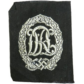 DRL-Sportabzeichen, Qualität Silber. Gewebte Version auf schwarzer Viskose. Espenlaub militaria