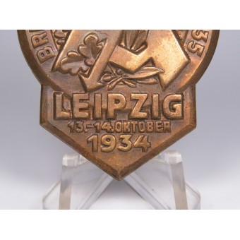 Derde Reich-badge van het SA Stormtrooper-evenement in Leipzig / Brig.-Aufmarsch Brigade 35 Leipzig 13.-14. Oktober 1934. Espenlaub militaria