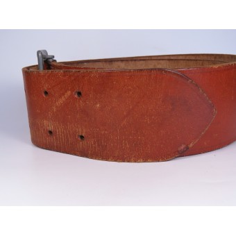Cinturón de cuero marrón para los oficiales de la Luftwaffe o NSDAP Führer. Espenlaub militaria