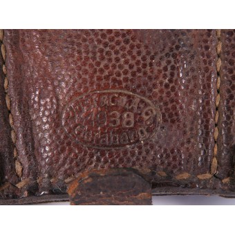 Bolsa de cuero marrón para el alemán K98 Mosquetón de 1938 4./A.R.65. Espenlaub militaria