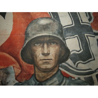 Der Sieg wird unser Sein - Segern kommer att vara vår. Tysk krigspatriotisk affisch. Espenlaub militaria
