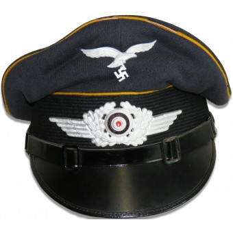 Gorra con visera Luftwaffe para los rangos inferiores de personal de vuelo o paracaidistas. Espenlaub militaria
