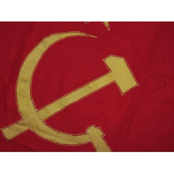 Sovjetunionens flagga. Bomull. Storlek: 80 x 150 cm. Tillverkad före andra världskriget.. Espenlaub militaria