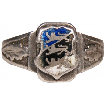 Zilveren patriottische ring van een Estlandse Volnterk in de Waffen-SS. Espenlaub militaria