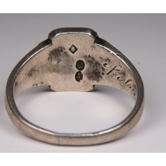 Zilveren patriottische ring van een Estlandse Volnterk in de Waffen-SS. Espenlaub militaria