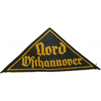 Hitlerjugend sleeve driehoek, Nord Osthannover. Espenlaub militaria
