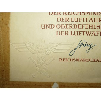 Het Duitse kruis in Gold Award Certificate. Espenlaub militaria