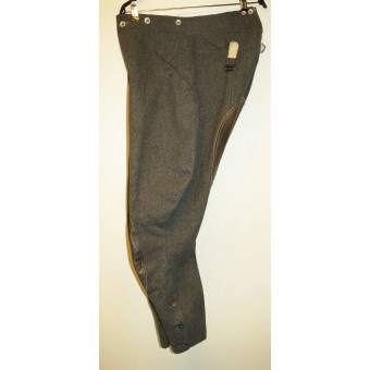 Wehrmacht Heer or SS М36 breeches with leather reinforcement,  Steingrau. Espenlaub militaria