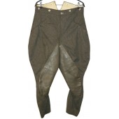 Wehrmacht Heer o SS М36 pantalones con refuerzo de cuero, Steingrau