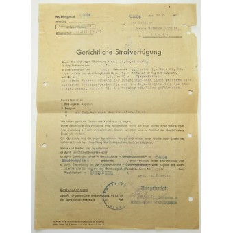 Feldwebel Hermann Harders and Papers -yritykselle annettu palkintotodistus saksalaisesta kullasta, joka on annettu Feldwebel Hermannille. Espenlaub militaria