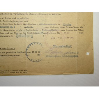 Certificado de premio a la cruz alemana en el oro, concedida a Feldwebel Hermann Harders y documentos. Espenlaub militaria