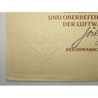 Utmärkelse för det tyska korset i guld, utfärdat till Feldwebel Hermann Harders och papper.. Espenlaub militaria