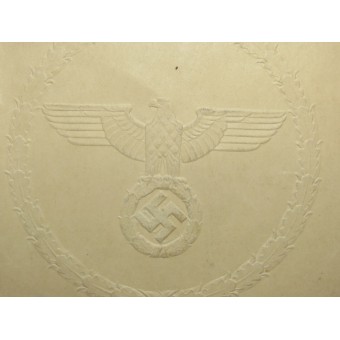 Spanisches Kreuz in Gold mit Schwertern Verleihungsurkunde für den Piloten der Luftwaffe.. Espenlaub militaria