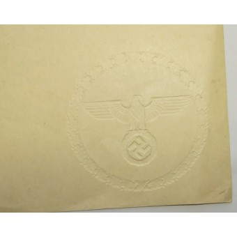 Наградной документ на лётчика Люфтваффе на Испанский крест в золоте, с мечами. Espenlaub militaria