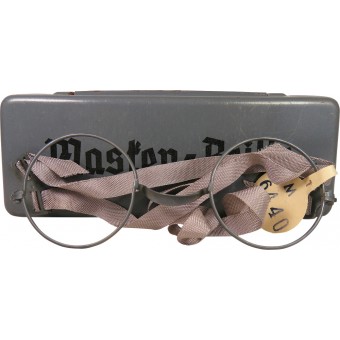 Masken - Brille en él es caja original de estaño. Espenlaub militaria