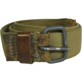 Canvas / leather enlisted man belt., 115 cm.