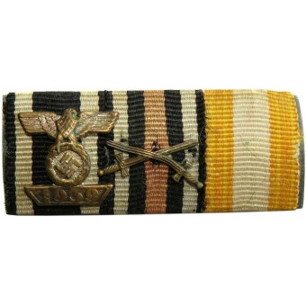 WW2 Feldspange - ribbon bar con EK Wiederholungsspange miniatura. Espenlaub militaria