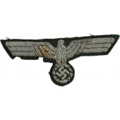 WW2 Saksan Wehrmachtin upseerien alumiininen bullion kirjailtu rintakotka