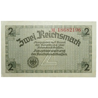 3:e rikets ockupation Reichsmark för de östra territorierna 2 Reichsmark. Espenlaub militaria