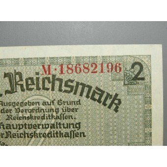 3rd Reich Occupation Reichsmarks for the Eastern Territories 2 Reichsmark. Espenlaub militaria