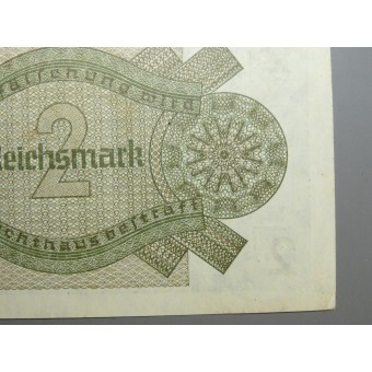 Kolmas valtakunnan miehitys Reichsmarks Eastern Aluees 2 Reichsmark. Espenlaub militaria