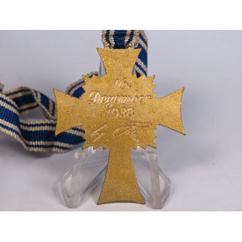 Ehrenkreuz der Deutschen Mutter in Gold 1938 A. Hitler. R. Sieper & Söhne. Espenlaub militaria