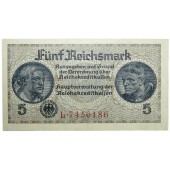 Оккупационные рейхсмарки для восточных территорий 5 Reichsmark