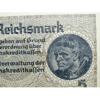 Оккупационные рейхсмарки для восточных территорий 5 Reichsmark. Espenlaub militaria