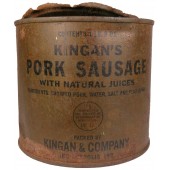 Une boîte de saucisses Lend-Lease des USA - Kingan's Pork Sausage
