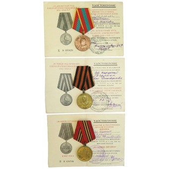 Tres medallas con documentos emitidos al sargento senior Gagolkin Ivan. Espenlaub militaria