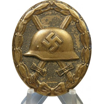 3rd Reich black wound badge, Verwundetenabzeichen, brass. Espenlaub militaria